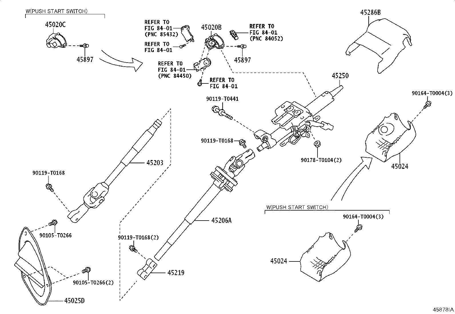 45025-0K050 COVER SUB-ASSY, STEERING COLUMN HOLE, NO.1 product image