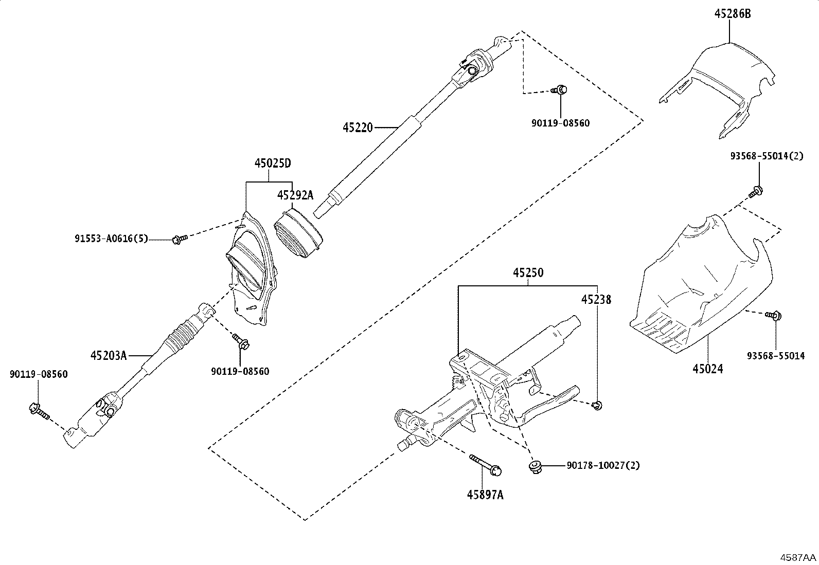 45220-35210 SHAFT ASSY, STEERING INTERMEDIATE product image