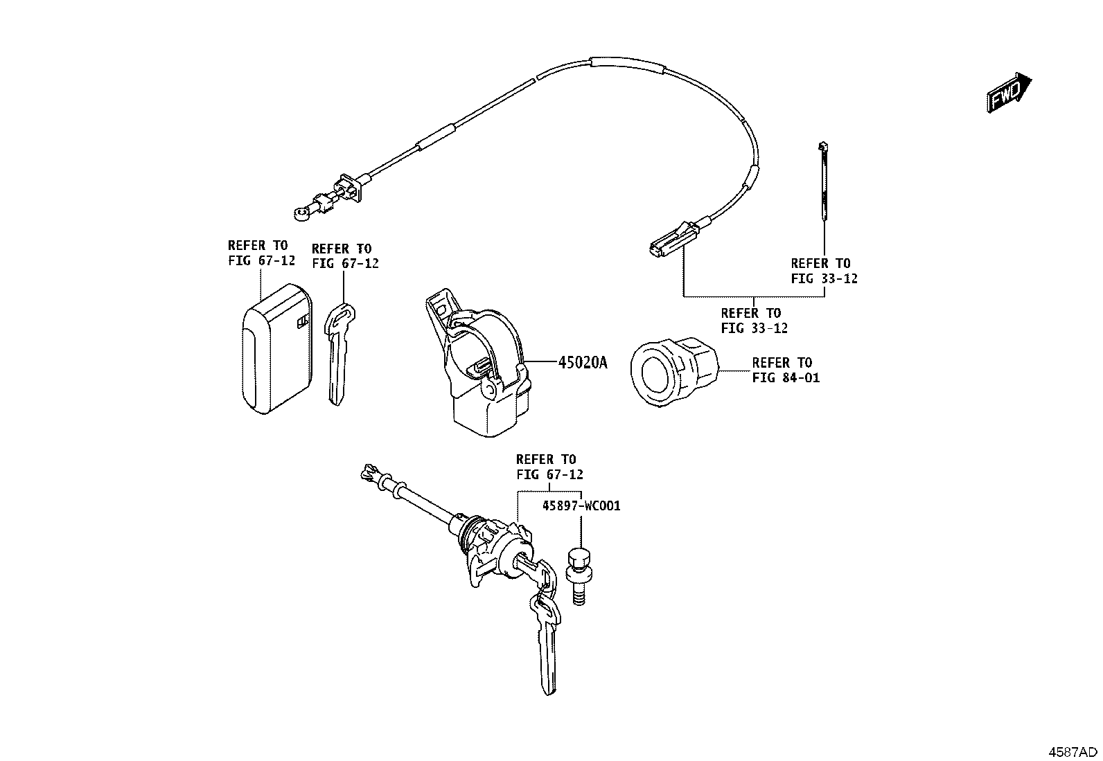 45268-WC007 COVER SUB-ASSY, STEERING COLUMN HOLE, NO.1 product image