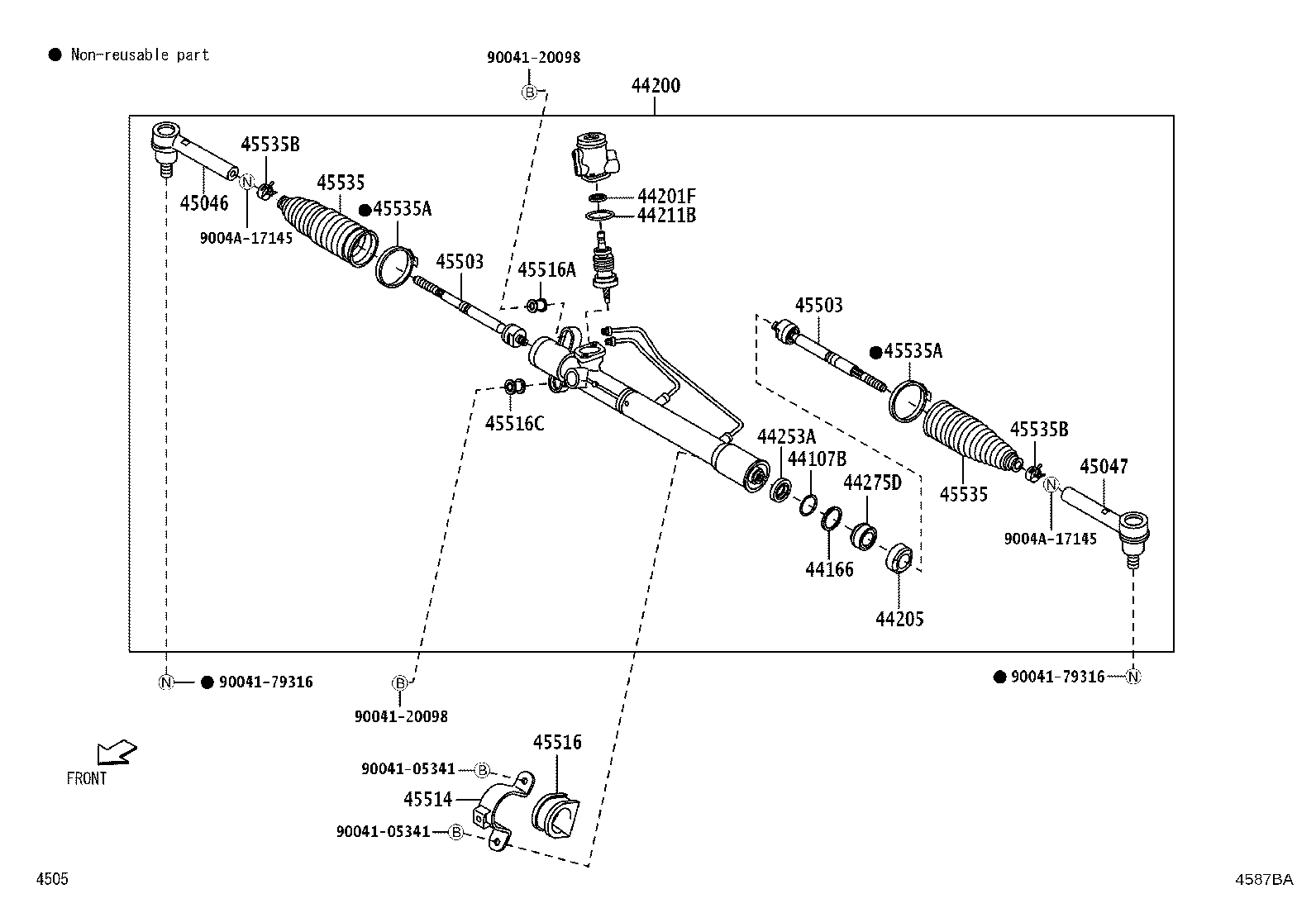 45503-BZ110 END SUB-ASSY, STEERING RACK product image