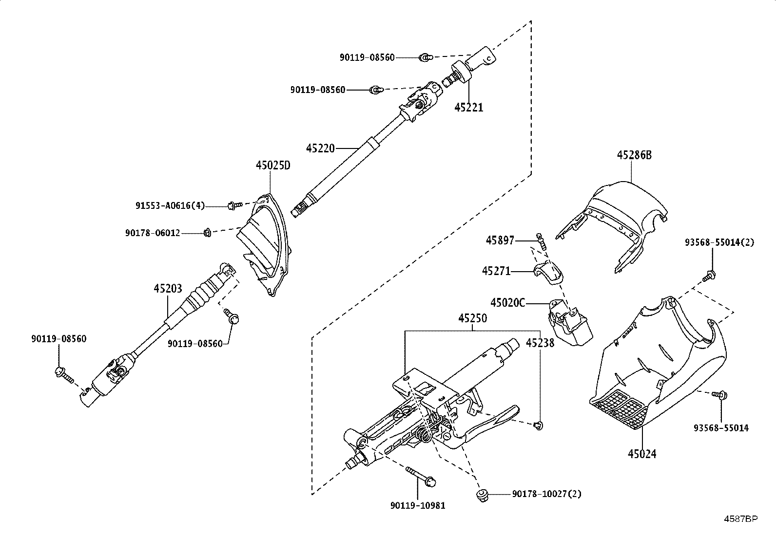 45220-60360 SHAFT ASSY, STEERING INTERMEDIATE product image