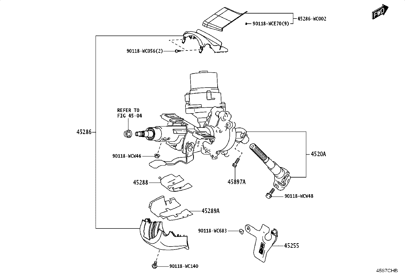 45268-WC009 COVER SUB-ASSY, STEERING COLUMN HOLE, NO.1 product image