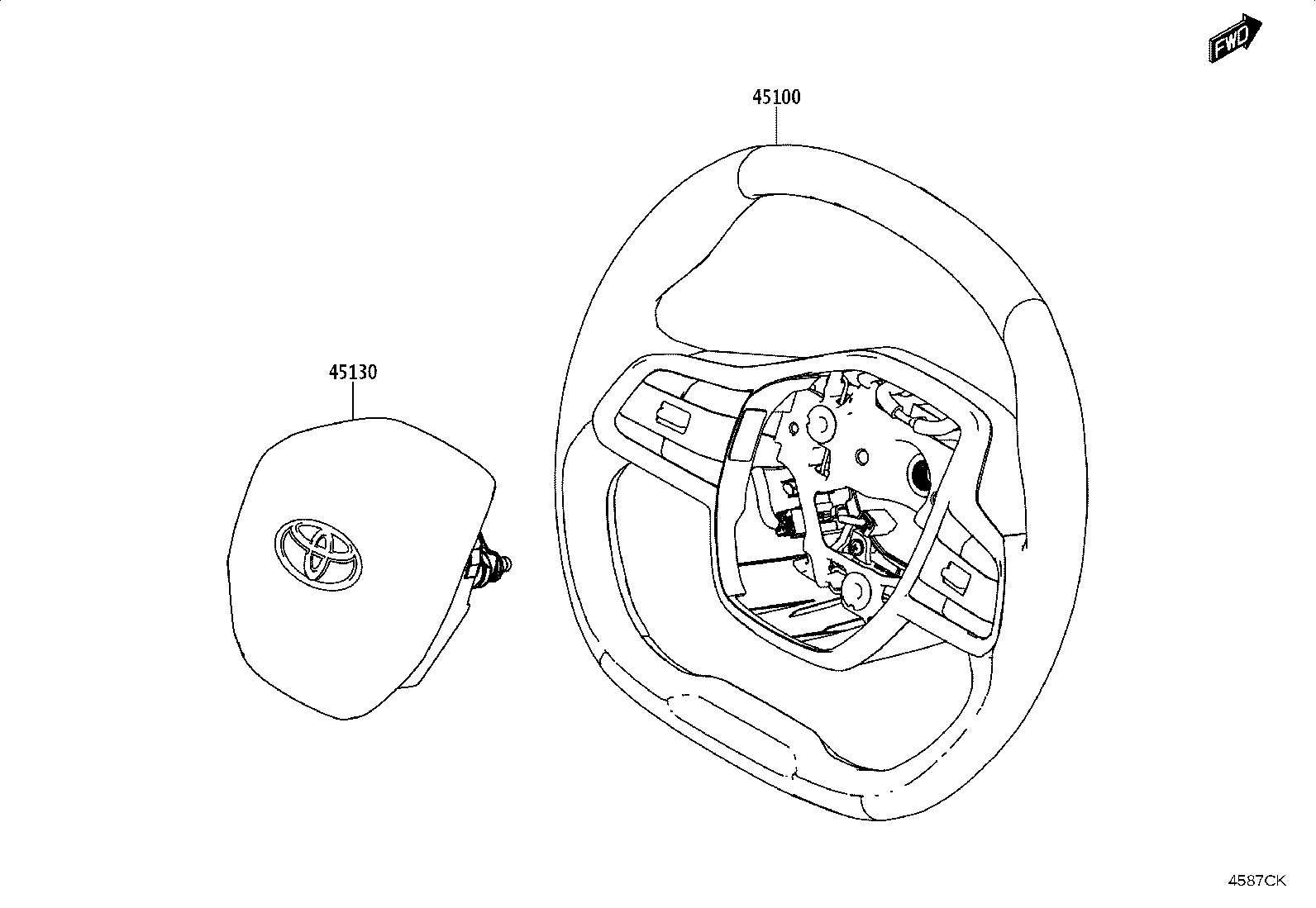45130-WC016 BUTTON ASSY, HORN product image