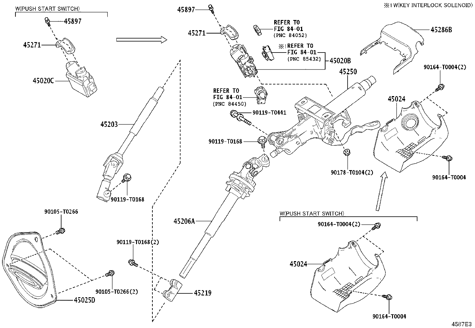45025-KK080 COVER SUB-ASSY, STEERING COLUMN HOLE, NO.1 product image