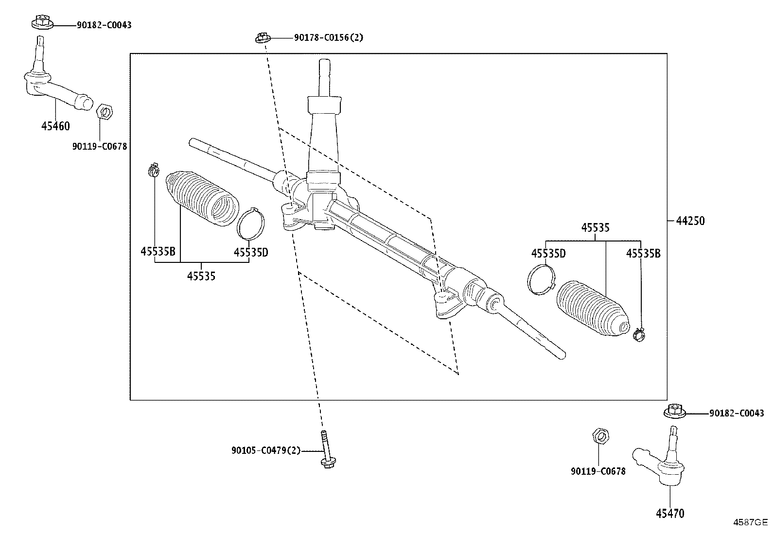 45537-YL030 CLIP(FOR STEERING RACK BOOT) product image