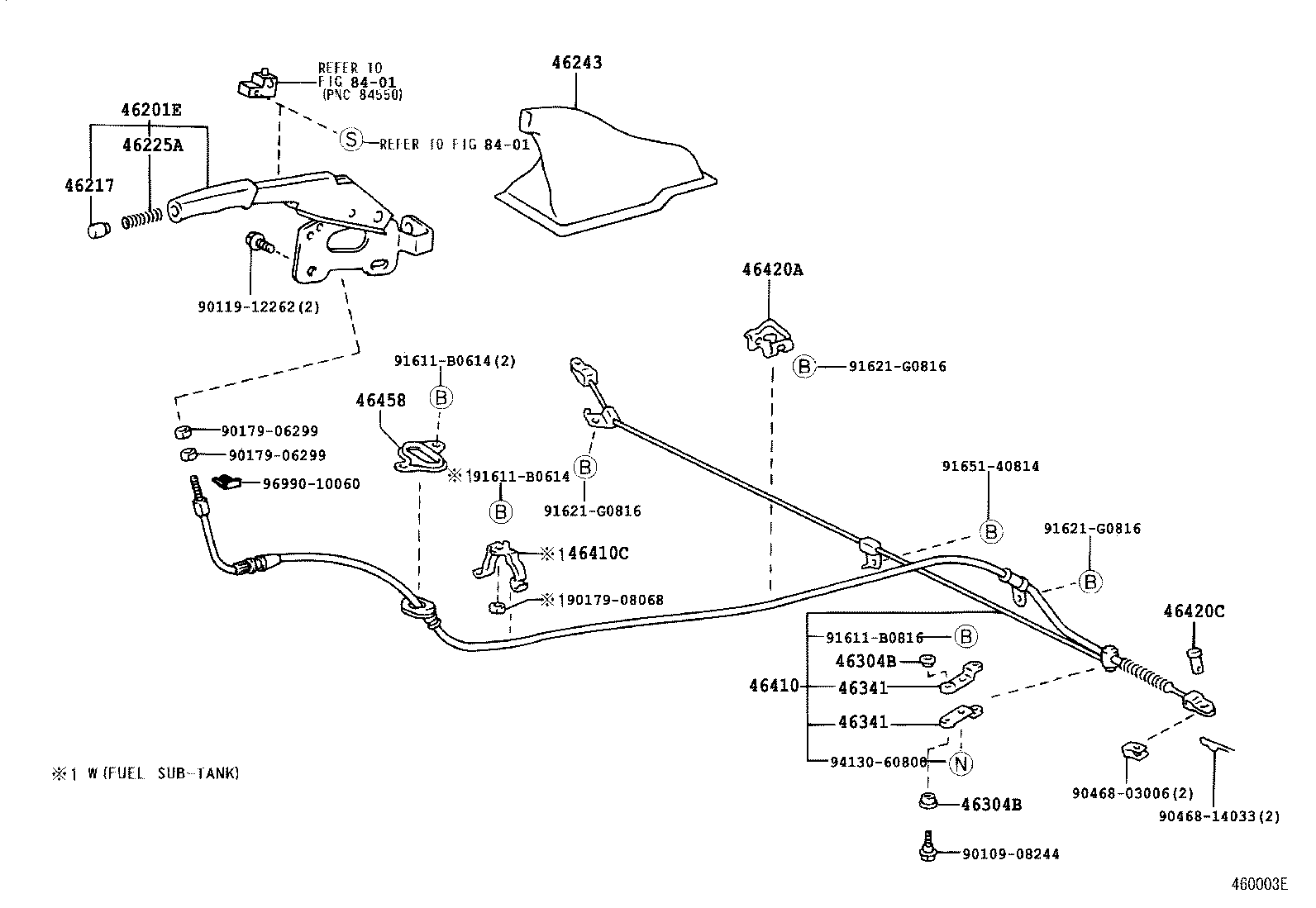 46243-60070-C0 COVER, PARKING BRAKE LEVER product image