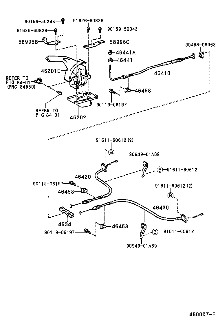 46430-44010 CABLE ASSY, PARKING BRAKE, NO.3 product image