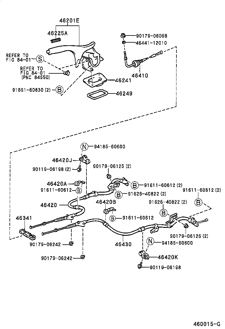 46410-20440 CABLE ASSY, PARKING BRAKE, NO.1 product image