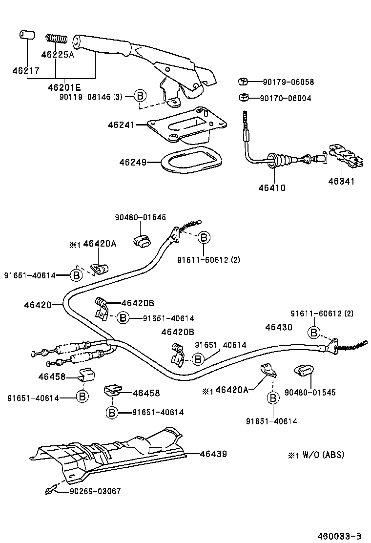 Toyota 46201-16090-B0 LEVER SUB-ASSY, PARKING BRAKE