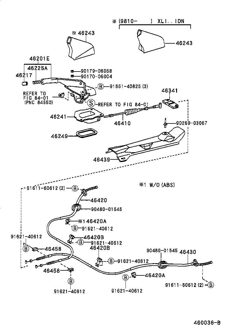 46430-0A010 CABLE ASSY, PARKING BRAKE, NO.3 product image