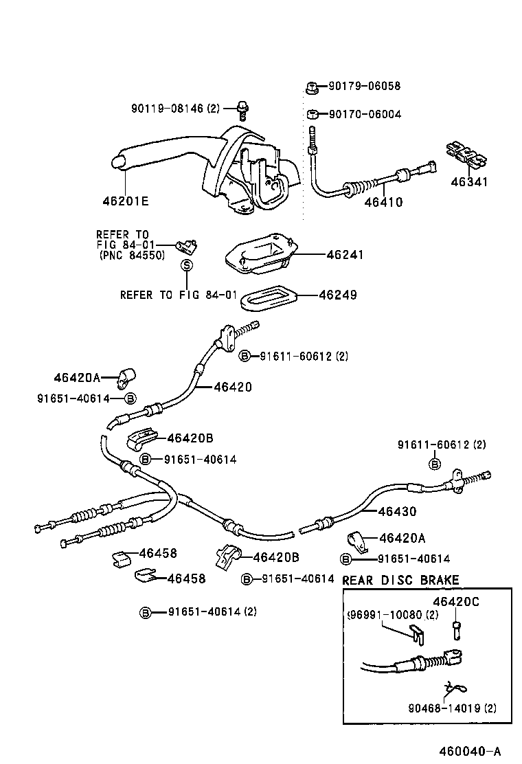 46201-12180-B2 LEVER SUB-ASSY, PARKING BRAKE product image