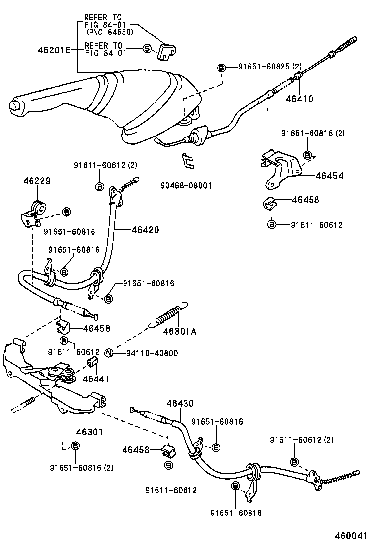 46430-28200 CABLE ASSY, PARKING BRAKE, NO.3 product image