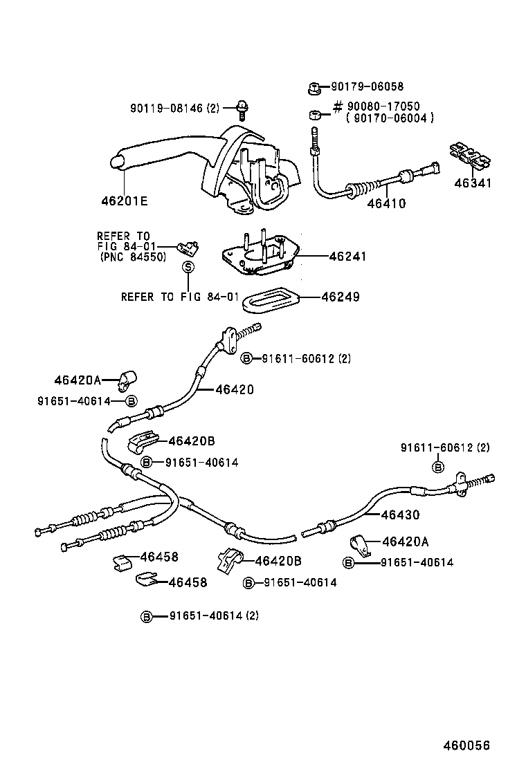 46201-12180-B2 LEVER SUB-ASSY, PARKING BRAKE product image