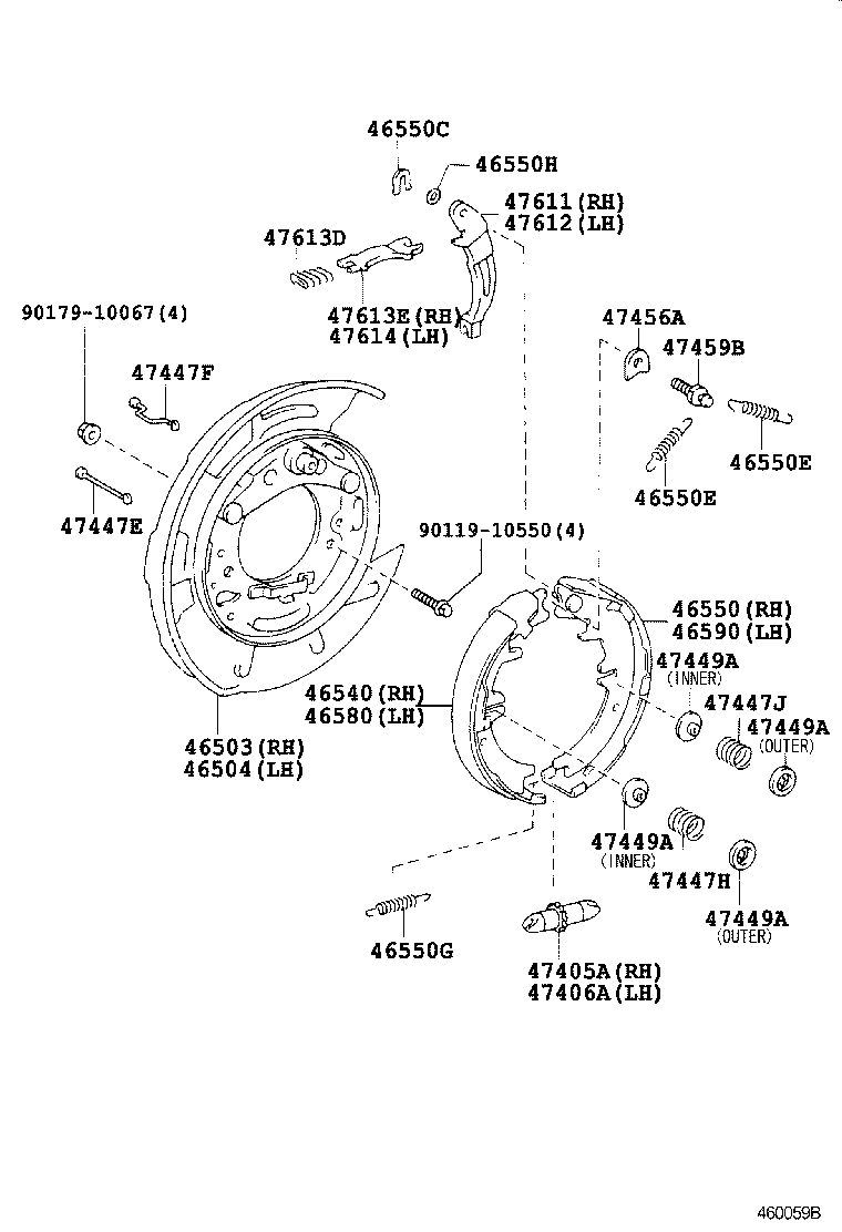 46410-40100 CABLE ASSY, PARKING BRAKE, NO.1 product image