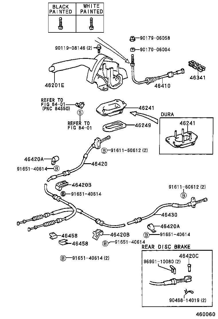 46430-12290 CABLE ASSY, PARKING BRAKE, NO.3 product image