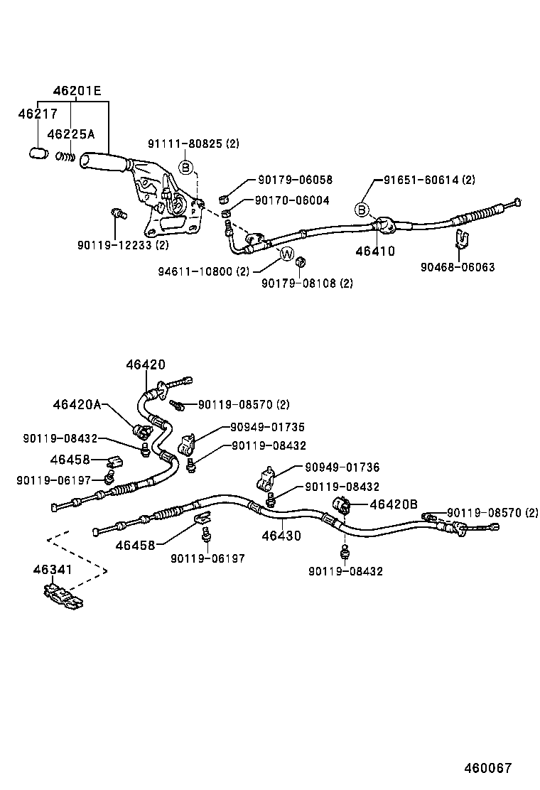 46201-14290-C1 LEVER SUB-ASSY, PARKING BRAKE product image