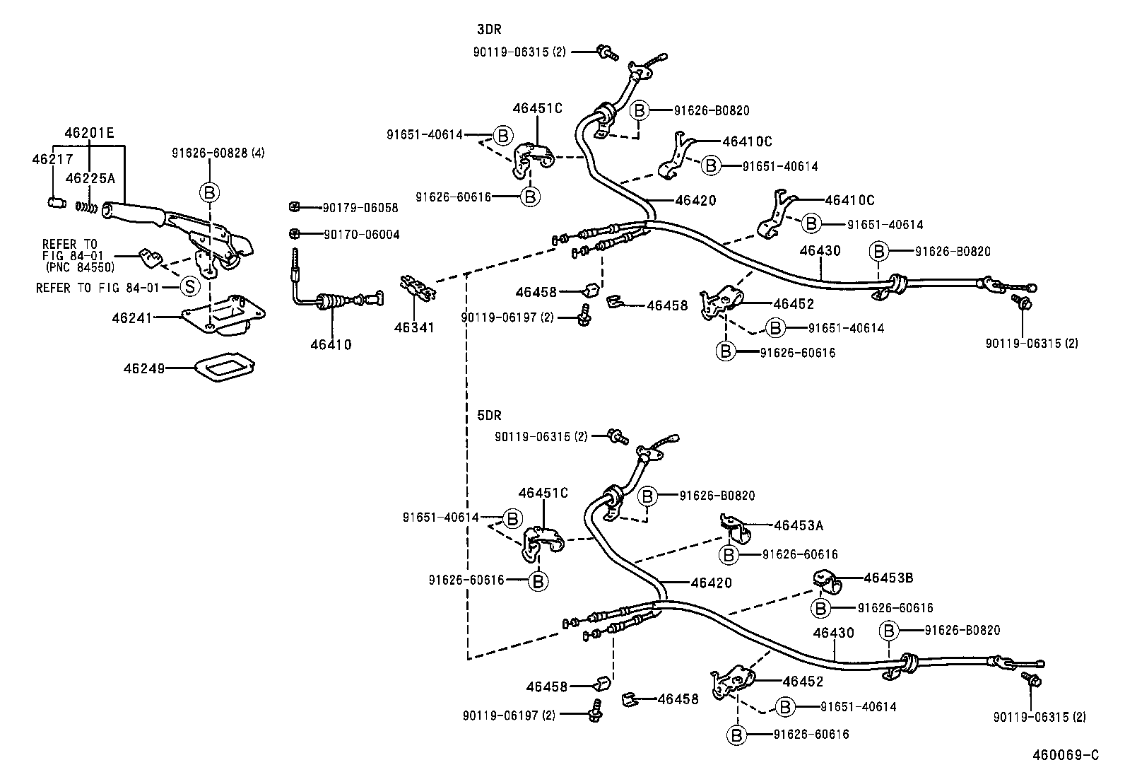 Toyota 46420-42010 CABLE ASSY, PARKING BRAKE, NO.2