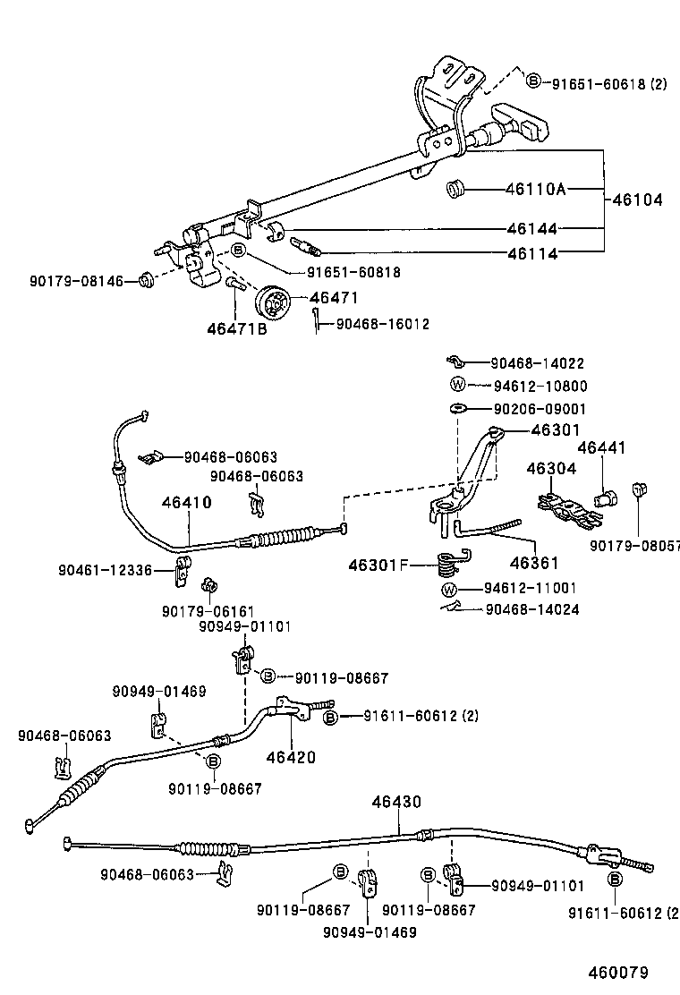46420-35490 CABLE ASSY, PARKING BRAKE, NO.2 product image