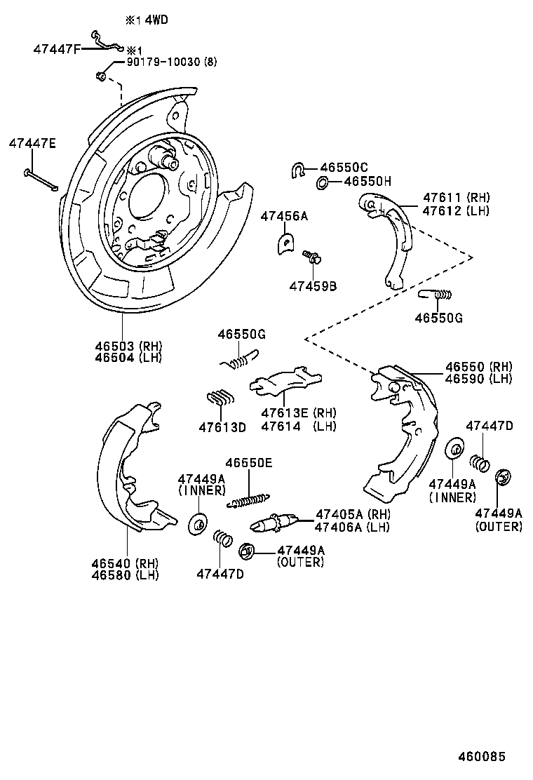 46410-33100 CABLE ASSY, PARKING BRAKE, NO.1 product image