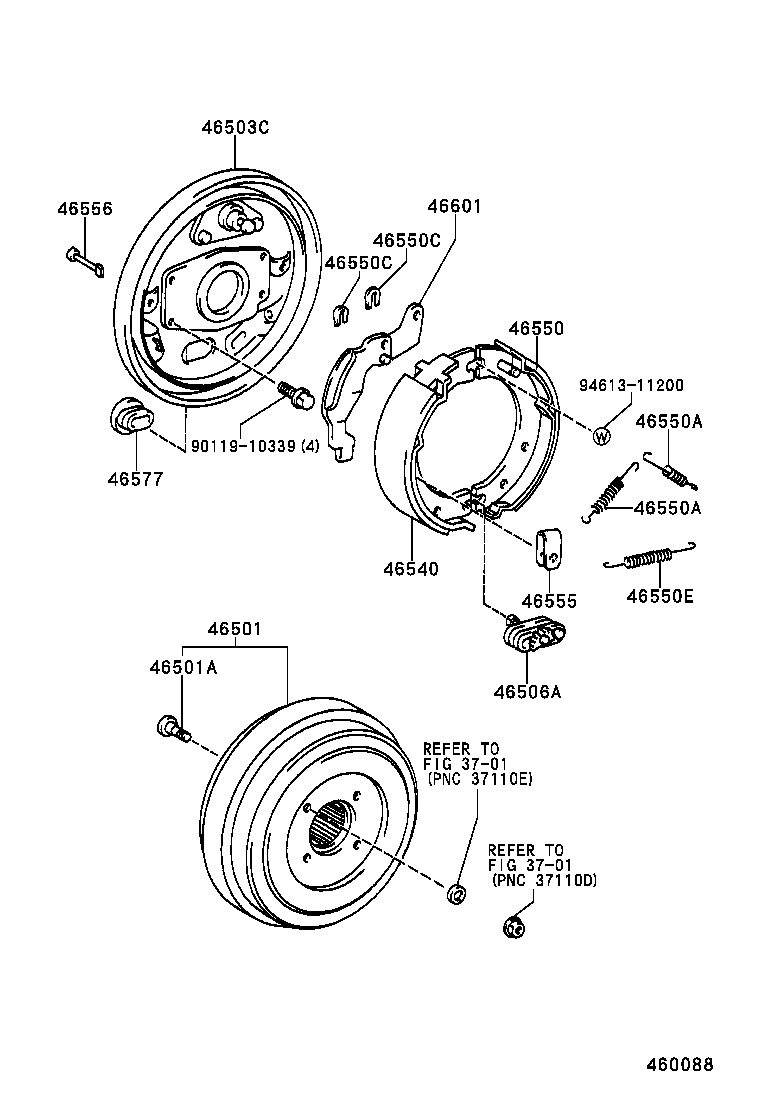46430-37110 CABLE ASSY, PARKING BRAKE, NO.3 product image