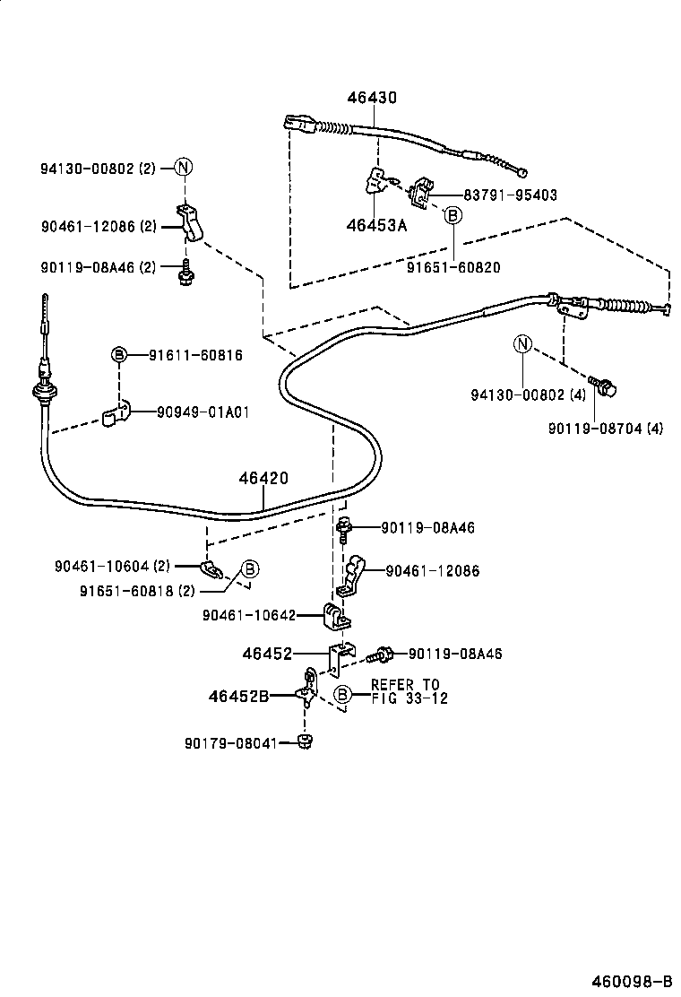 46430-37110 CABLE ASSY, PARKING BRAKE, NO.3 product image