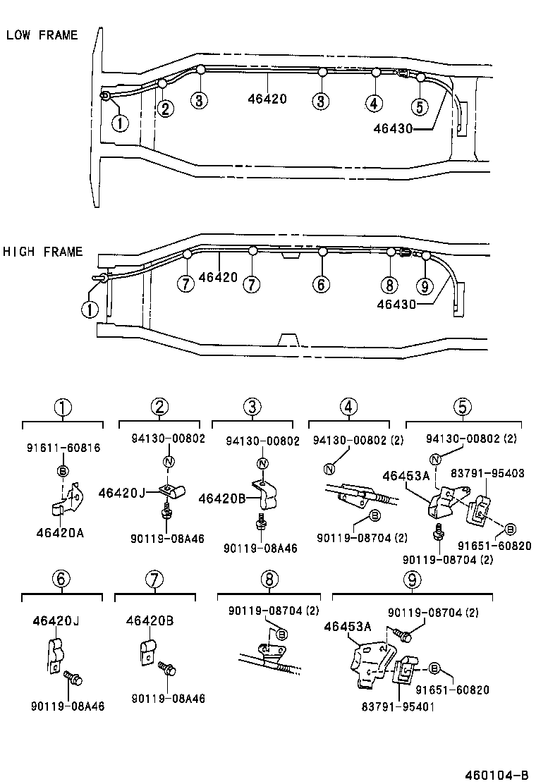 46430-37010 CABLE ASSY, PARKING BRAKE, NO.3 product image