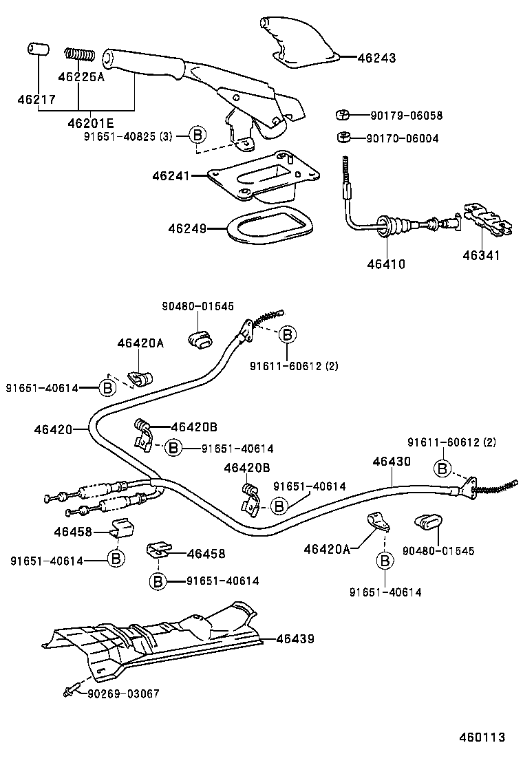 46430-18030 CABLE ASSY, PARKING BRAKE, NO.3 product image