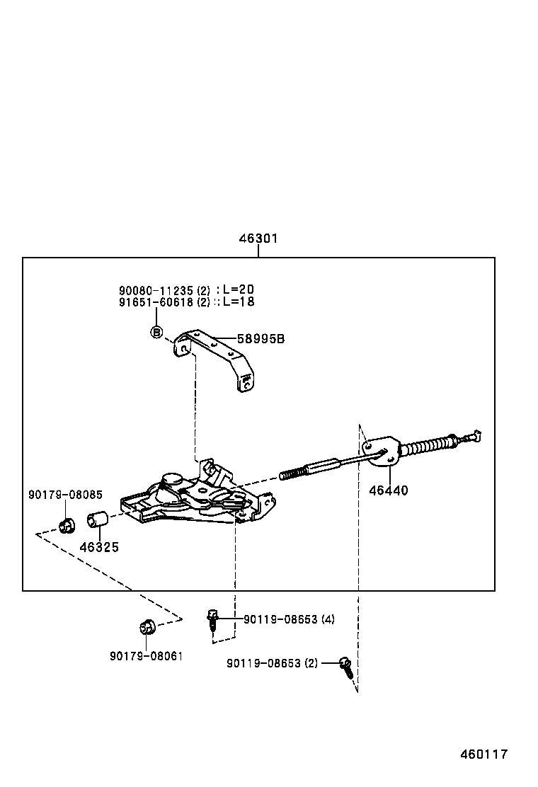 46130-07010 BRACKET ASSY, PARKING BRAKE PEDAL product image