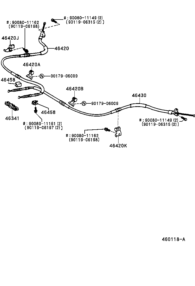 46325-07010 SLEEVE, PARKING BRAKE CABLE product image