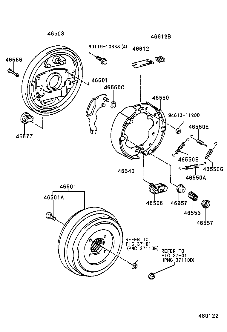 46101-36191 HANDLE SUB-ASSY, PARKING BRAKE CONTROL product image