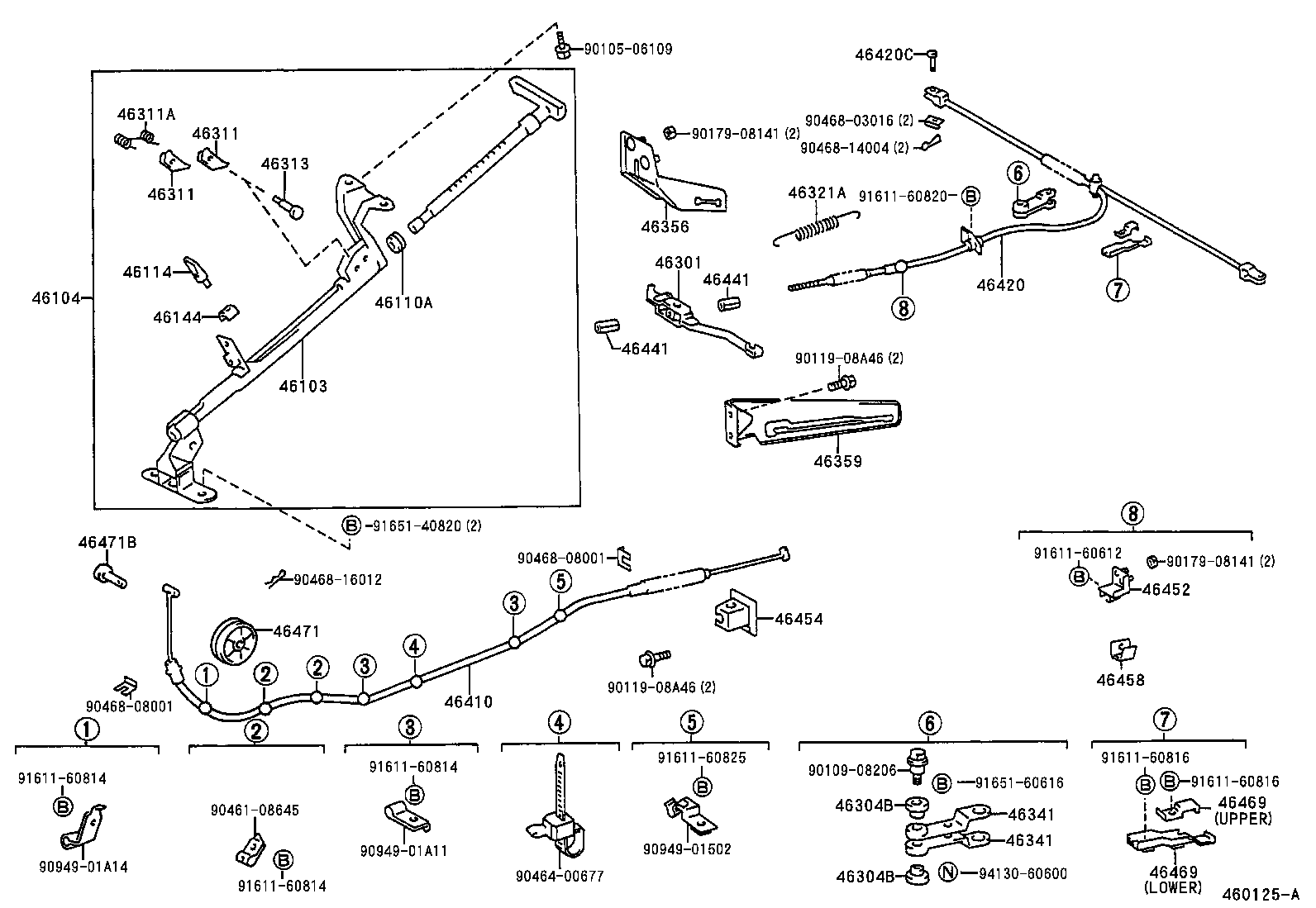 46420-25280 CABLE ASSY, PARKING BRAKE, NO.2 product image