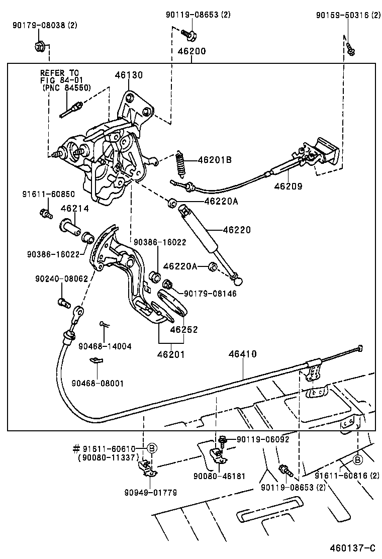 46130-07010 BRACKET ASSY, PARKING BRAKE PEDAL product image