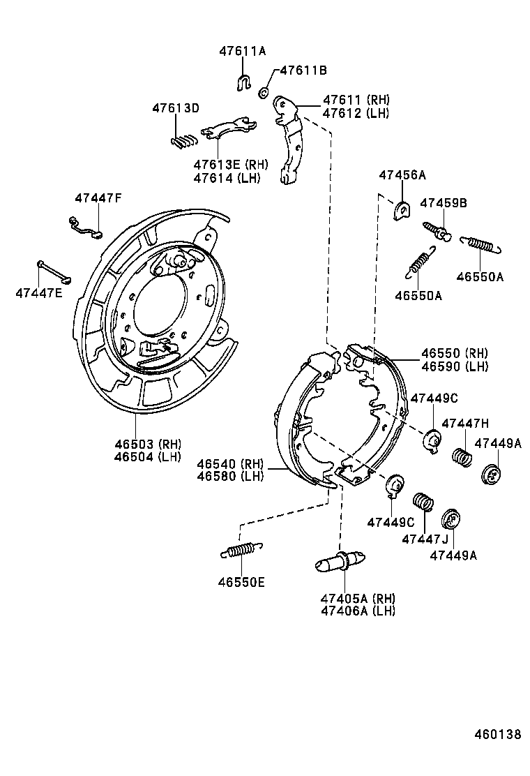 46503-42010 PLATE SUB-ASSY, PARKING BRAKE, RH product image
