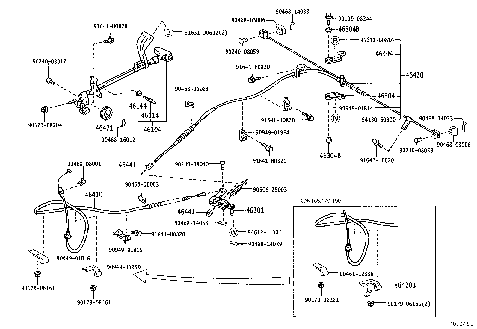 46301-04010 LEVER SUB-ASSY, PARKING BRAKE INTERMEDIATE product image