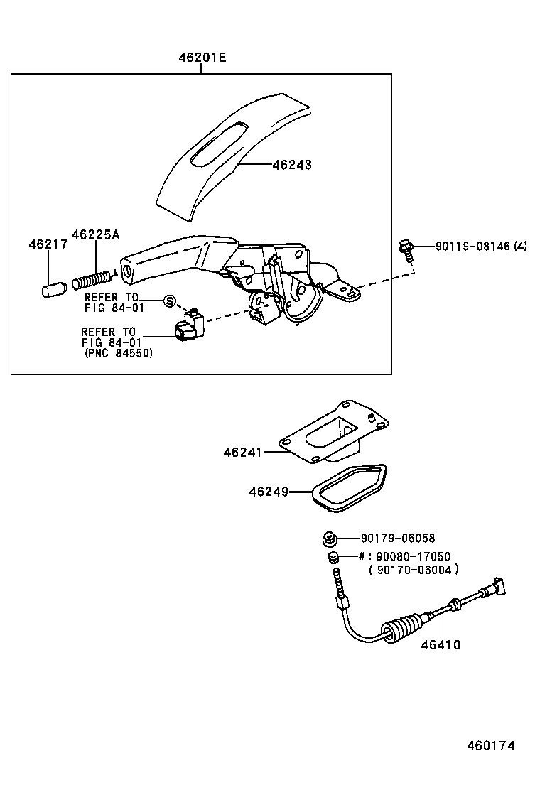 46209-33011 CABLE SUB-ASSY, PARKING BRAKE RELEASE product image