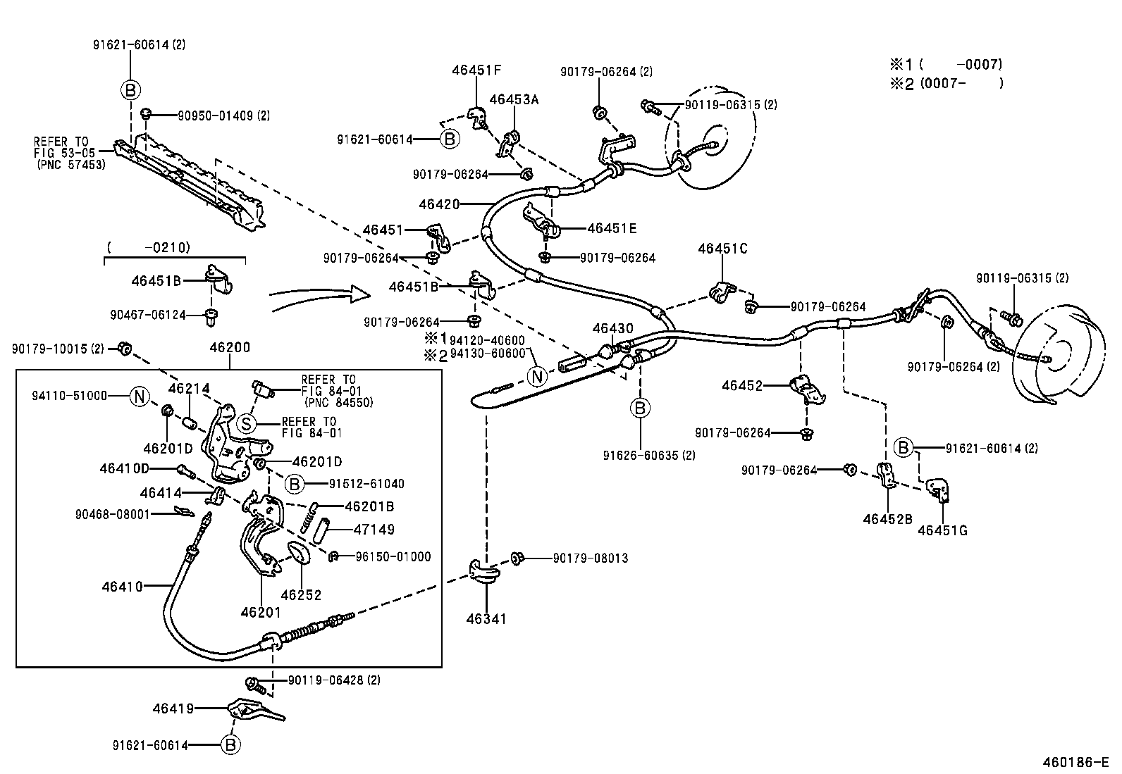 Toyota 46420-48030 CABLE ASSY, PARKING BRAKE, NO.2