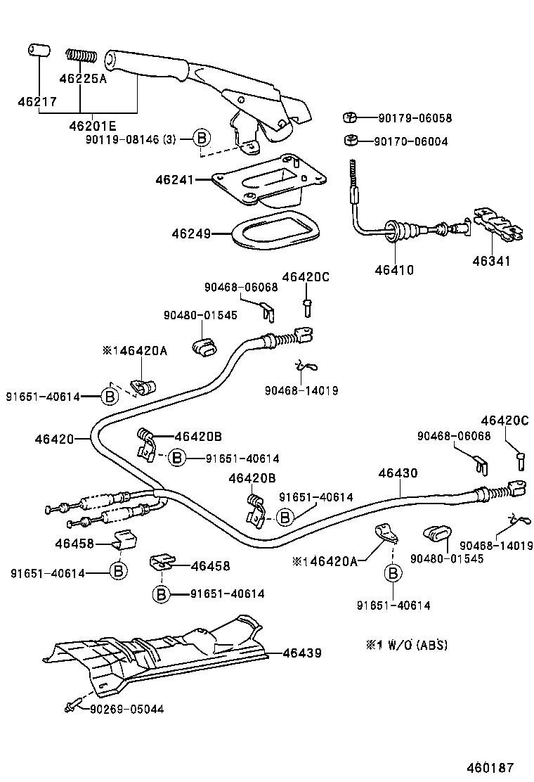 46430-16180 CABLE ASSY, PARKING BRAKE, NO.3 product image