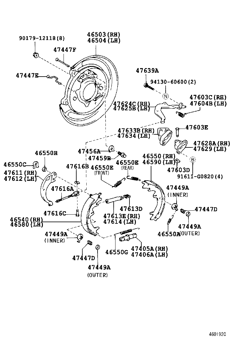 46420-60050 CABLE ASSY, PARKING BRAKE, NO.2 product image