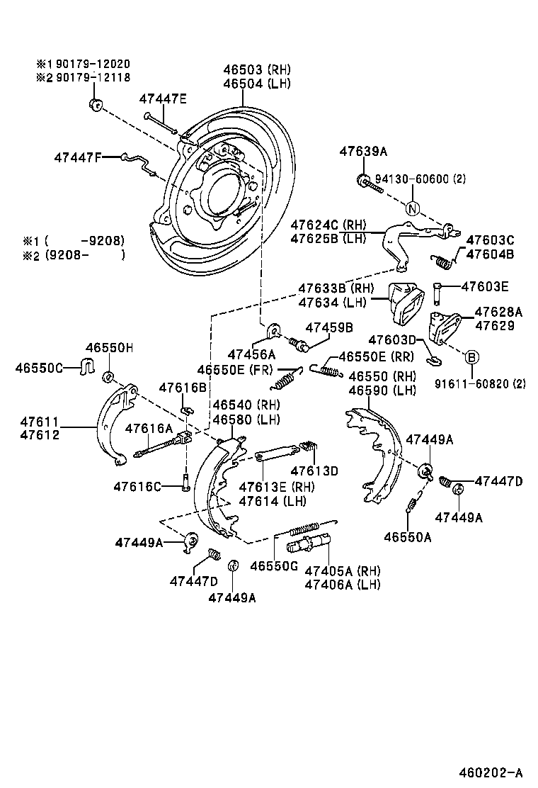 46504-60070 PLATE SUB-ASSY, PARKING BRAKE, LH product image
