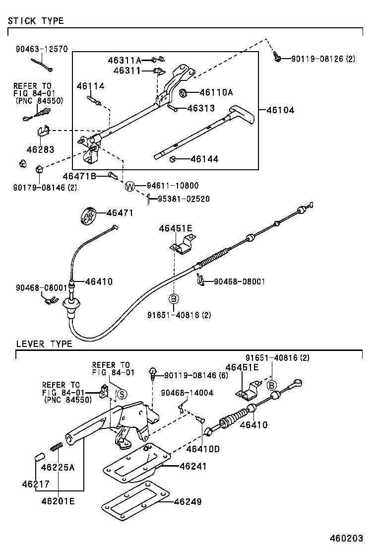 46420-30490 CABLE ASSY, PARKING BRAKE, NO.2 product image