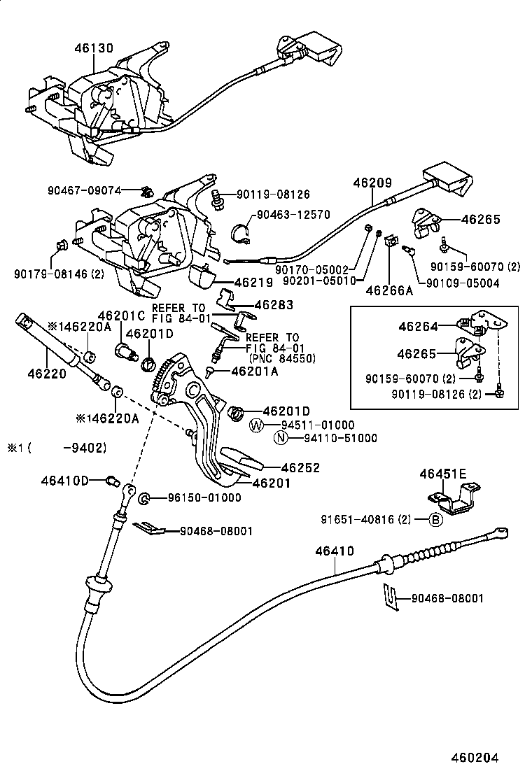 46420-30490 CABLE ASSY, PARKING BRAKE, NO.2 product image