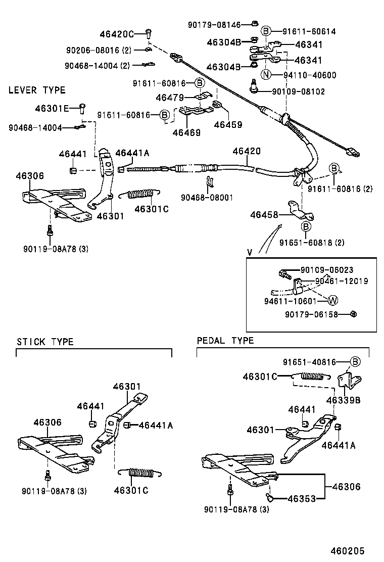 46420-30490 CABLE ASSY, PARKING BRAKE, NO.2 product image