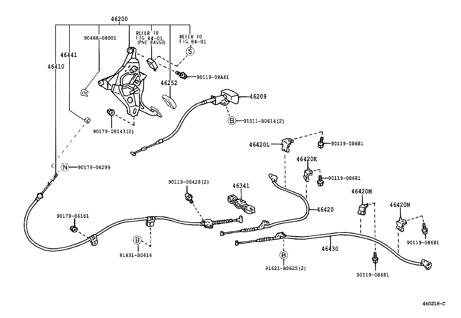 46430-51010 CABLE ASSY, PARKING BRAKE, NO.3 product image