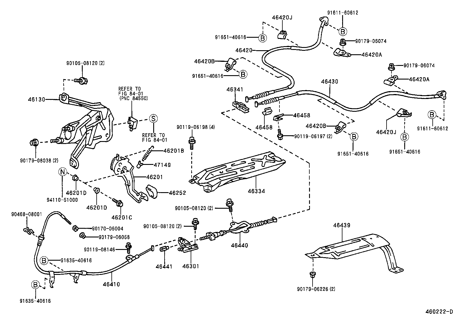 46430-32280 CABLE ASSY, PARKING BRAKE, NO.3 product image