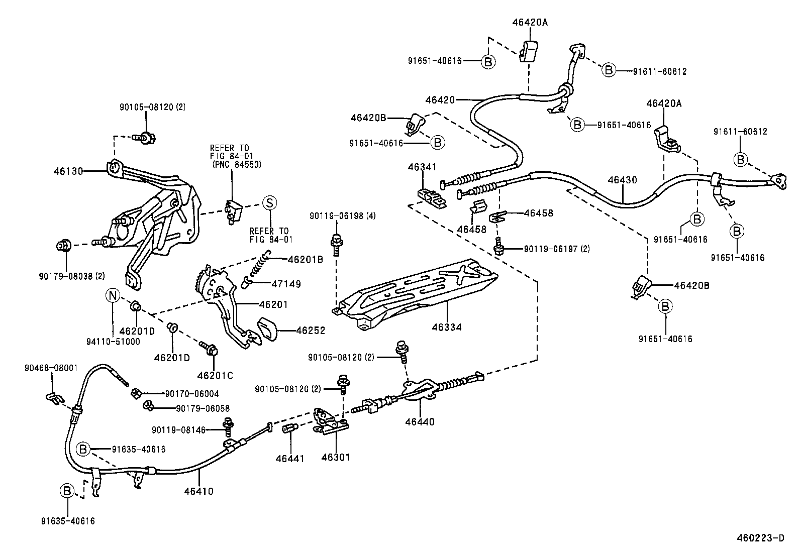 46430-32280 CABLE ASSY, PARKING BRAKE, NO.3 product image