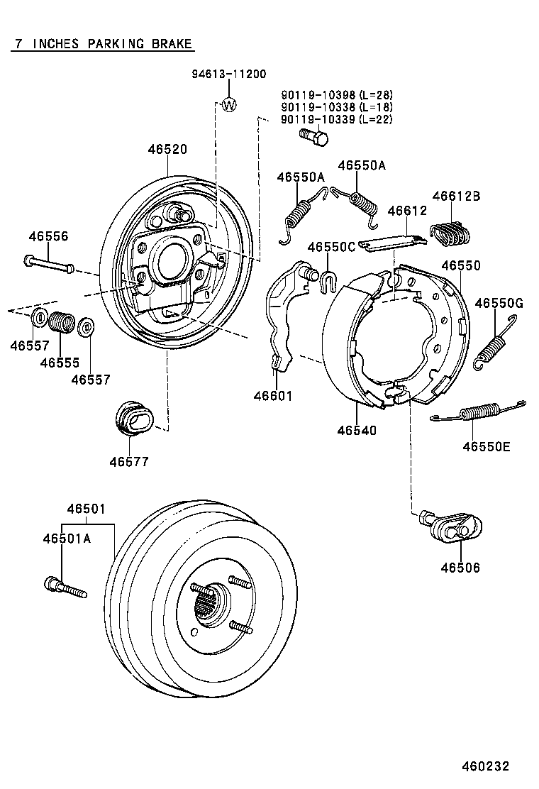 46430-36070 CABLE ASSY, PARKING BRAKE, NO.3 product image