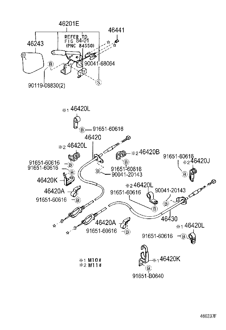46420-97201 CABLE ASSY, PARKING BRAKE, NO.2 product image