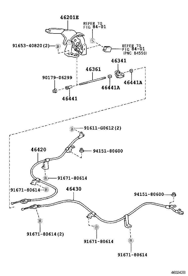 Toyota 46201-52050-B2 LEVER SUB-ASSY, PARKING BRAKE