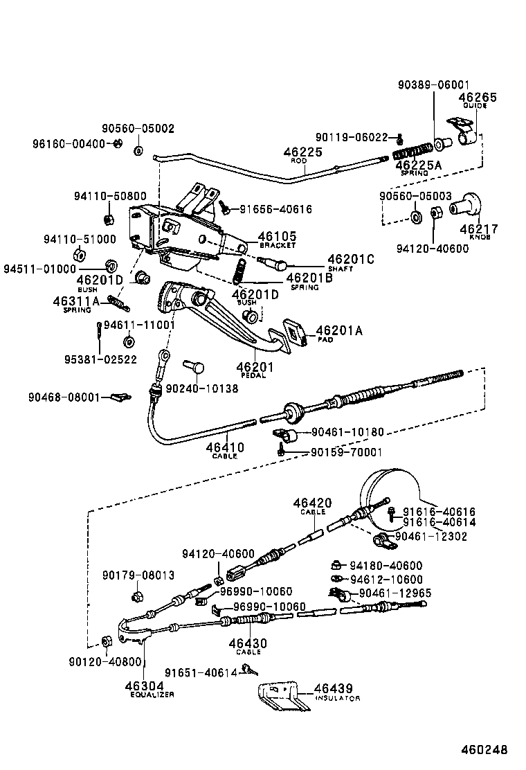 46265-20010 GUIDE, PARKING BRAKE RELEASE ROD product image