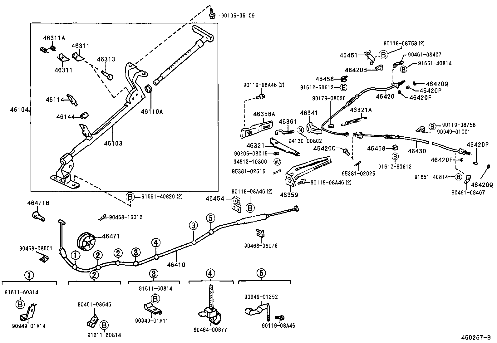 46420-25280 CABLE ASSY, PARKING BRAKE, NO.2 product image